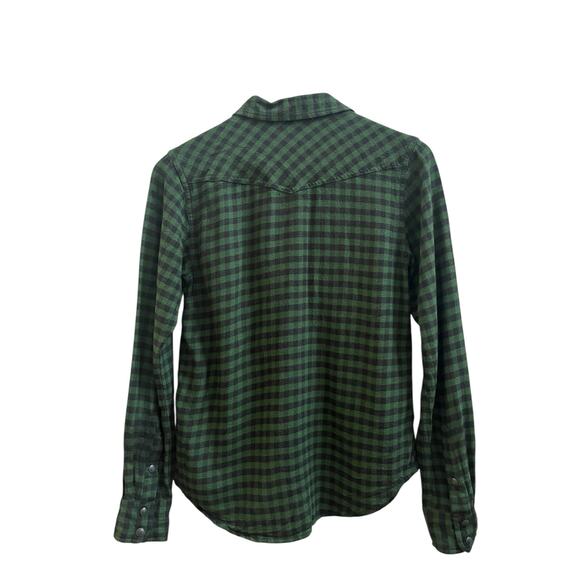 Filson Women’s Flaw Modal Wool Blend Green Black Plaid Button Down Shirt Small - Picture 3 of 14